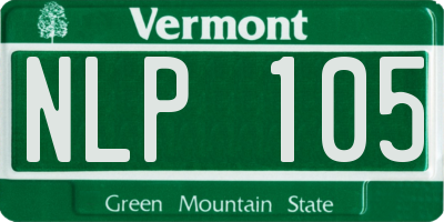 VT license plate NLP105