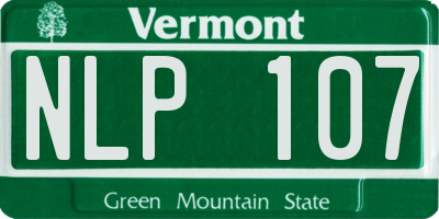 VT license plate NLP107