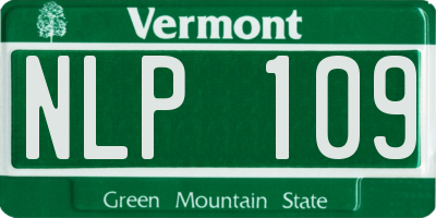 VT license plate NLP109