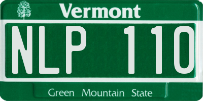 VT license plate NLP110