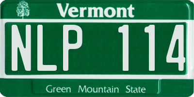 VT license plate NLP114