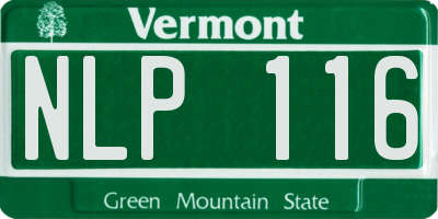 VT license plate NLP116