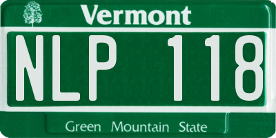 VT license plate NLP118