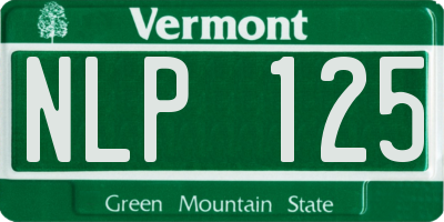 VT license plate NLP125