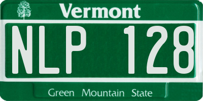 VT license plate NLP128