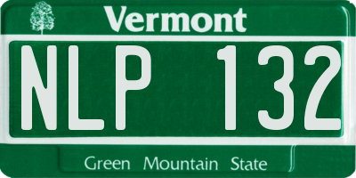 VT license plate NLP132