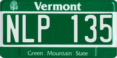 VT license plate NLP135