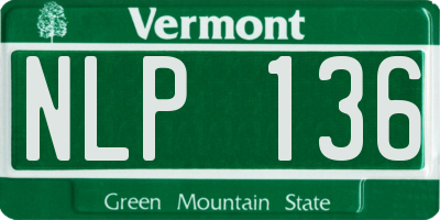 VT license plate NLP136