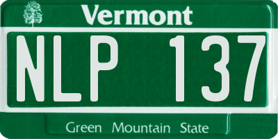 VT license plate NLP137