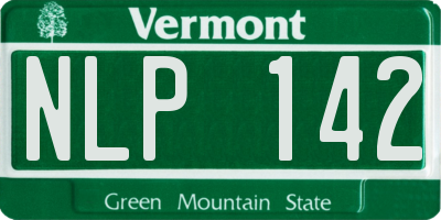 VT license plate NLP142