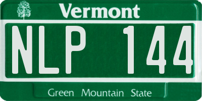 VT license plate NLP144