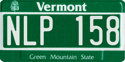VT license plate NLP158