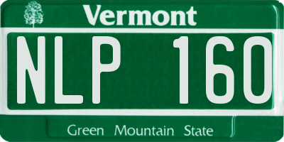 VT license plate NLP160