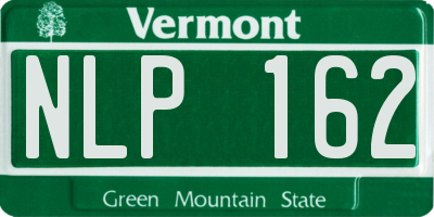 VT license plate NLP162