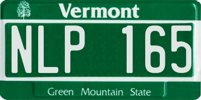VT license plate NLP165