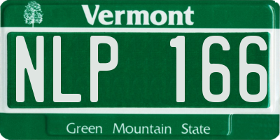 VT license plate NLP166