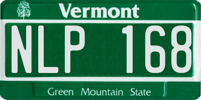 VT license plate NLP168