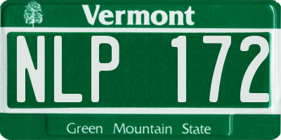 VT license plate NLP172