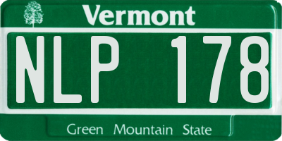 VT license plate NLP178