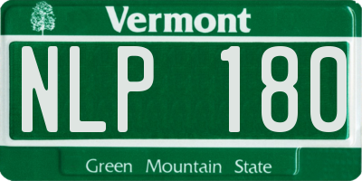 VT license plate NLP180