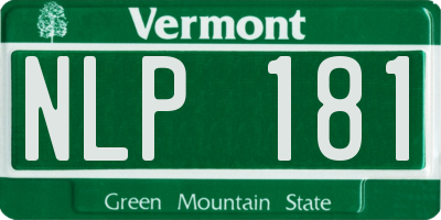 VT license plate NLP181