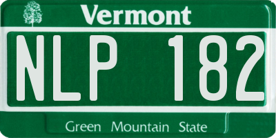 VT license plate NLP182