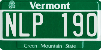 VT license plate NLP190