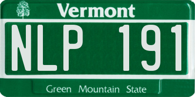 VT license plate NLP191