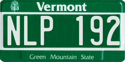 VT license plate NLP192
