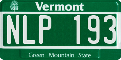 VT license plate NLP193