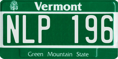 VT license plate NLP196