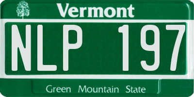 VT license plate NLP197