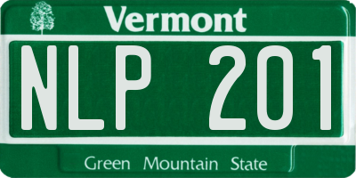 VT license plate NLP201