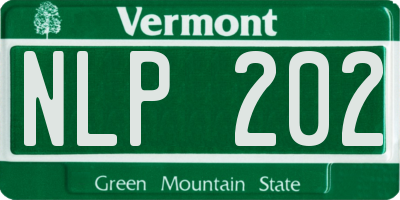 VT license plate NLP202