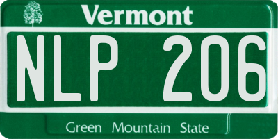 VT license plate NLP206