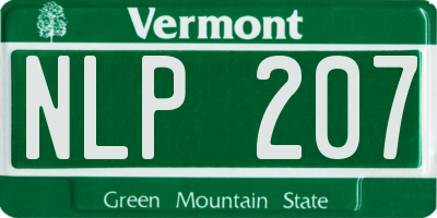 VT license plate NLP207
