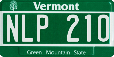 VT license plate NLP210