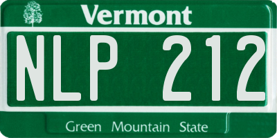 VT license plate NLP212