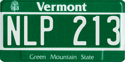 VT license plate NLP213