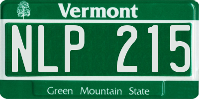 VT license plate NLP215