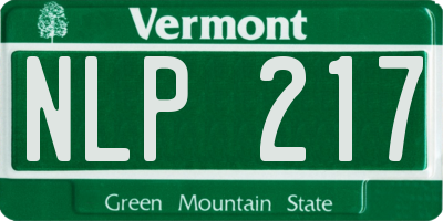 VT license plate NLP217