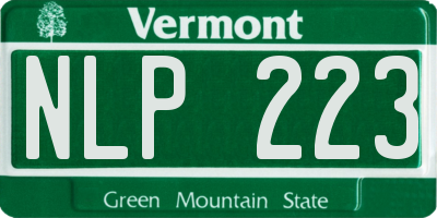 VT license plate NLP223