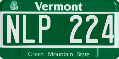 VT license plate NLP224
