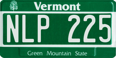 VT license plate NLP225