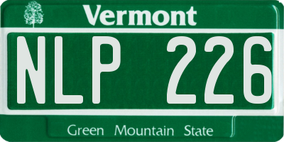 VT license plate NLP226