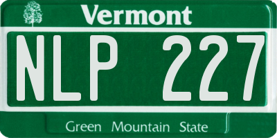 VT license plate NLP227