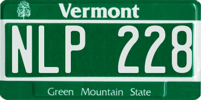 VT license plate NLP228