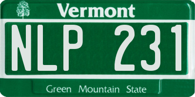 VT license plate NLP231