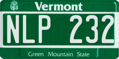 VT license plate NLP232