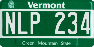 VT license plate NLP234